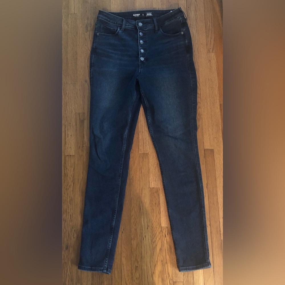 Old Navy Women’s Rock Star Super Skinny Button Fly High Waist 12 Tall Used